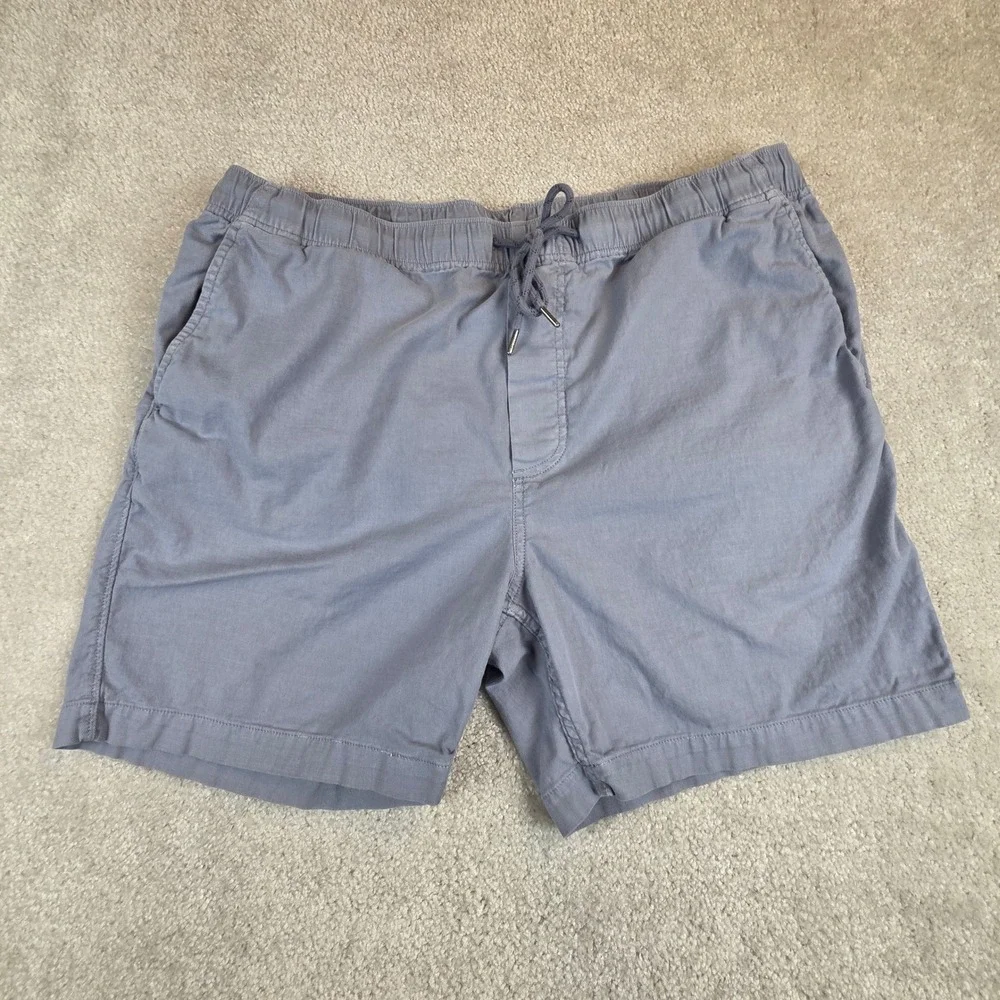 Faherty Brand Mens Essential Drawstring Shorts Blue Gray Organic Cotton XXL